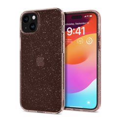   Spigen Liquid Crystal Glitter Apple iPhone 15 Plus tok, csillámos rózsaszín átlátszó