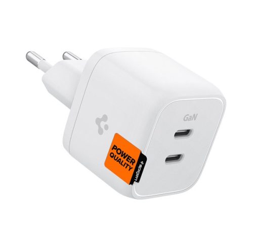 Spigen PowerArc PE2104 hálózati töltő adapter, 2xType-C, 35W, fehér