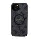 Guess 4G Collection Leather Metal Logo Samsung Galaxy S24 mágneses tok, fekete