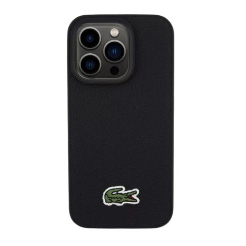 Lacoste Iconic Petit Pique Woven Logo iPhone 15 Pro MagSafe tok, fekete