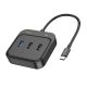 Hoco HB36 USB HUB 5in1 Type C - HDMI + USB3.0 + USB2.0 x 2 + PD100W Multiport 0,2m, fekete