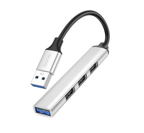 Hoco HB26 USB HUB USB A - USB A 3.0 + 3x USB A 2.0, ezüst