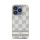 DKNY PU Leather Checkered Pattern and Stripe Apple Iphone 15 Pro tok, bézs