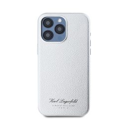   Karl Lagerfeld Grained PU Hotel RSG iPhone 15 Pro hátlap tok, szürke