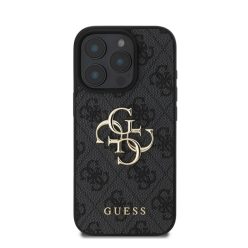   Guess PU 4G Metal Logo Apple iPhone 16 Pro Max hátlap tok, szürke