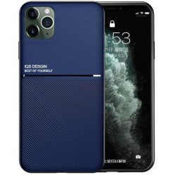   Samsung Galaxy A42 5G SM-A426B, Szilikon tok, közepesen ütésálló, mágneses tartóval kompatibilis, karbon minta, Wooze Carbon, sötétkék