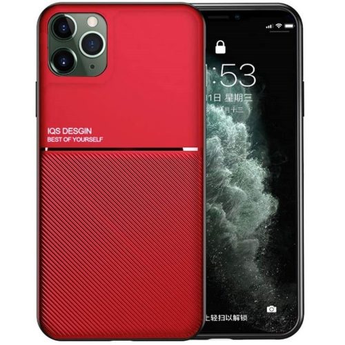 Xiaomi Redmi K30 / K30 5G / Poco X2, Szilikon tok, közepesen ütésálló, mágneses tartóval kompatibilis, karbon minta, Wooze Carbon, piros