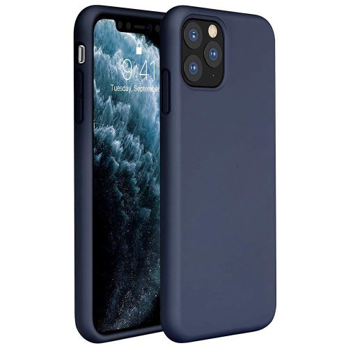 Xiaomi Redmi 9, Szilikon tok, Wooze Liquid Silica Gel, sötétkék