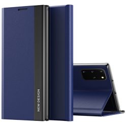   Xiaomi Redmi Note 9S / 9 Pro / 9 Pro Max, Oldalra nyíló tok, stand, Wooze Silver Line, sötétkék