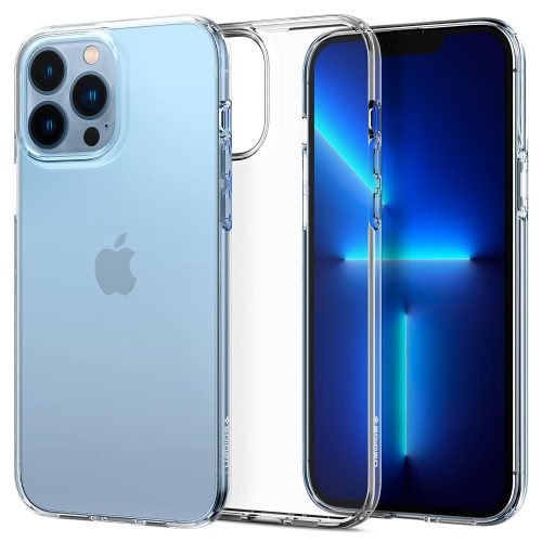 Apple iPhone 13 Pro Max, Szilikon tok, Spigen Liquid Crystal, átlátszó