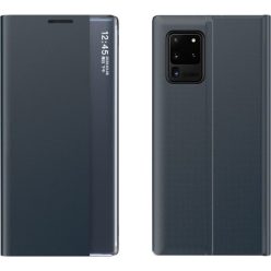   Xiaomi Redmi Note 8, Oldalra nyíló tok, stand, hívás mutatóval, vékony csíkban, Wooze Look Inside, sötétkék