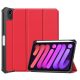 Apple iPad Mini (2021) (8.3), mappa tok, Apple Pencil tartóval, Smart Case, Wooze New Style Trifold Case, piros