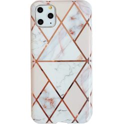   Huawei Mate 30 / 30 5G, Szilikon tok, sokszöges márvány minta, Wooze Geometric Marble, színes/fehér