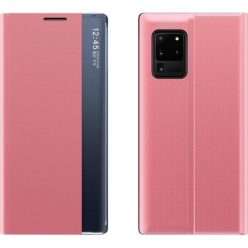   Xiaomi Redmi K40 / K40 Pro / K40 Pro Plus / Mi 11i / Poco F3, Oldalra nyíló tok, stand, hívás mutatóval, vékony csíkban, Wooze Look Inside, rózsaszín