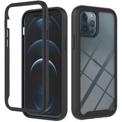   Samsung Galaxy A31 SM-A315F, Szilikon hátlap és műanyag előlapi tok, elő- és hátlapi üveggel, közepsen ütésálló, Wooze Power Case, fekete