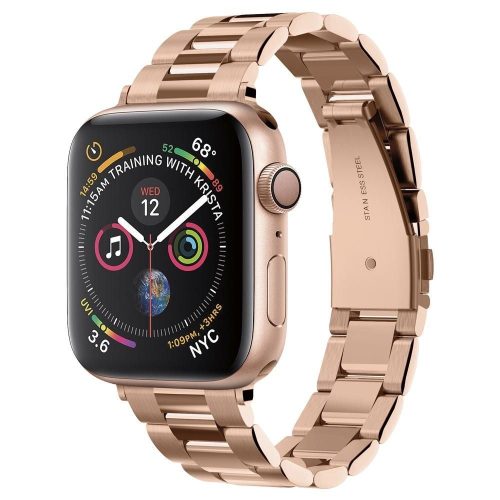 Apple Watch 1-6, SE (38 / 40 mm), fém pótszíj, Spigen Modern Fit, vörösarany