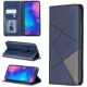 Samsung Galaxy A22 4G SM-A225F, Oldalra nyíló tok, stand, geometria minta, Wooze DesignBook, kék