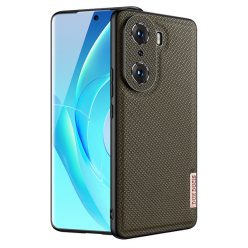   Huawei Honor 60 Pro, Műanyag hátlap védőtok + szilikon keret, fényvisszaverő szövet hátlap, rács minta, Dux Ducis Fino, zöld