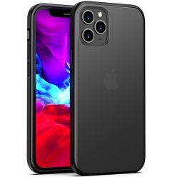   Apple iPhone 13 Pro Max, Szilikon keret + műanyag hátlap tok, közepesen ütésálló, megerősített sarok, Magic Shadow, áttetsző/fekete