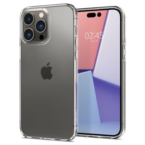 Apple iPhone 14 Pro Max, Szilikon tok, Spigen Liquid Crystal, átlátszó