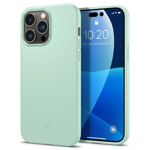 Apple iPhone 14 Pro, Műanyag hátlap védőtok, Spigen Thin Fit, menta