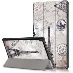   Apple iPad Mini (2021) (8.3), mappa tok, Eiffel torony, térkép minta, Smart Case, szürke