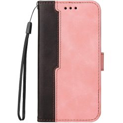   Apple iPhone 13 Mini, Oldalra nyíló tok, stand, kártyatartóval, kézpánttal, Wooze Colour Wallet, rózsaszín