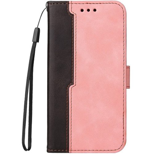 Apple iPhone 14 Plus, Oldalra nyíló tok, stand, kártyatartóval, kézpánttal, Wooze Colour Wallet, rózsaszín