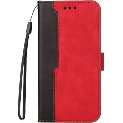   Xiaomi 12 Lite, Oldalra nyíló tok, stand, kártyatartóval, kézpánttal, Wooze Colour Wallet, piros