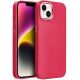 Apple iPhone 14 Plus, Szilikon tok, közepesen ütésálló, fémhatású kamera keret, Frame Case, magenta