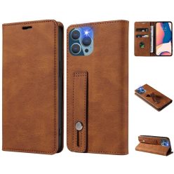   Xiaomi Mi 11, Oldalra nyíló tok, stand, kártyatartóval, kézpánttal, Wooze Business Plus, barna