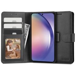   Samsung Galaxy A54 5G SM-A546B, Oldalra nyíló tok, stand, mágnes csattal, TP Wallett, fekete