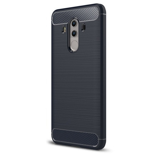 Huawei Honor 7X, TPU szilikon tok, közepesen ütésálló, szálcsiszolt, karbon minta, sötétkék