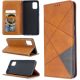 Samsung Galaxy A11 / M11 SM-A115F / M115F, Oldalra nyíló tok, stand, geometria minta, Wooze DesignBook, sárga