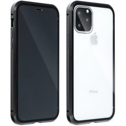   Huawei Mate 30 / 30 5G, Alumínium mágneses védőkeret, elő- és hátlapi üveggel, Magnetic Full Glass, átlátszó/fekete