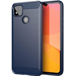   Xiaomi Mi 9 Pro / 9 Pro 5G, Szilikon tok, közepesen ütésálló, szálcsiszolt, karbon minta, sötétkék