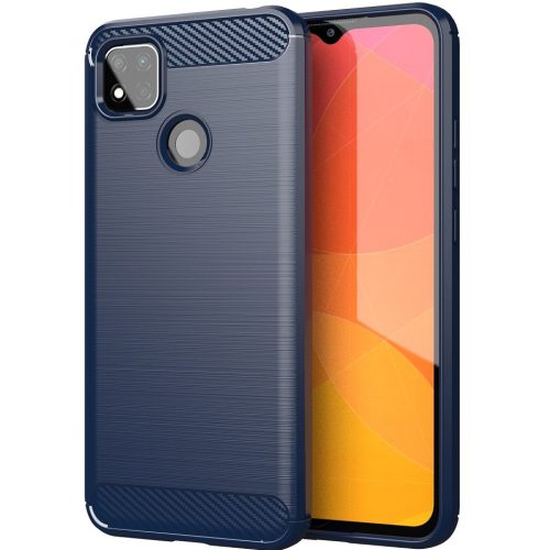 Xiaomi Mi 9 Pro / 9 Pro 5G, Szilikon tok, közepesen ütésálló, szálcsiszolt, karbon minta, sötétkék