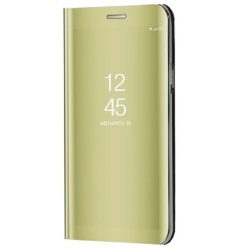   LG K52 / K62, Oldalra nyíló tok, hívás mutatóval, Smart View Cover, arany (utángyártott)