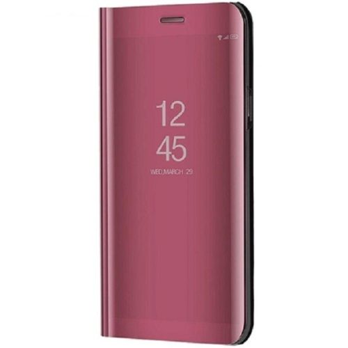 LG K52 / K62, Oldalra nyíló tok, hívás mutatóval, Smart View Cover, vörösarany (utángyártott)