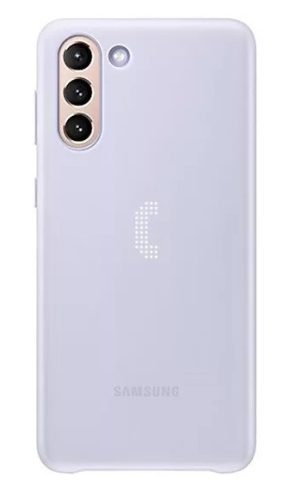 Samsung Galaxy S21 Plus 5G SM-G996, Műanyag hátlap védőtok, ultravékony, LED világítás, lila, gyári