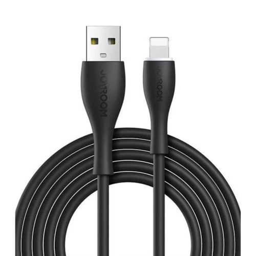 USB töltő- és adatkábel, Lightning, 100 cm, 2400 mA, törésgátlóval, gyorstöltés, Joyroom Bowling M8, S-1030M8, fekete