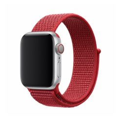   Apple Watch 1-6, SE (38 / 40 mm) / Watch 7-8 (41 mm), textíl pótszíj, szilikon keret, állítható, Devia Delux Sport3, piros