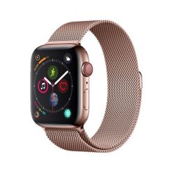   Apple Watch 1-6, SE (42 / 44 mm), fém pótszíj, milánói stílus, mágnes zárral, Devia Elegant, vörösarany