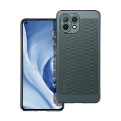   Xiaomi Mi 11 Lite / 11 Lite 5G / 11 Lite 5G NE, Műanyag hátlap védőtok, légáteresztő, lyukacsos minta, Breezy, sötétzöld