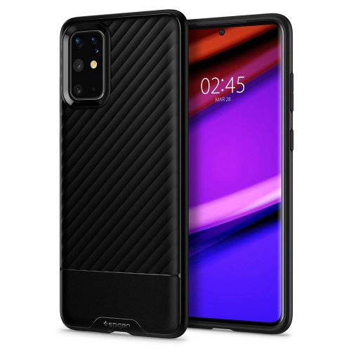 Samsung Galaxy S20 Plus / S20 Plus 5G SM-G985 / G986, Szilikon tok, Spigen Core Armor, karbon minta, fekete