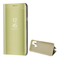   Samsung Galaxy M21 SM-M215F, Oldalra nyíló tok, hívás mutatóval, Smart View Cover, arany (utángyártott)