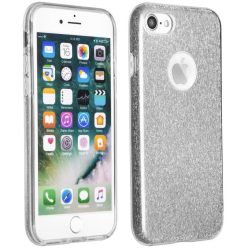   Apple iPhone 15 Plus, Szilikon tok, csillogó, Forcell Shining, ezüst