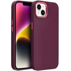   Samsung Galaxy A35 5G SM-A356B, Szilikon tok, közepesen ütésálló, fémhatású kamera keret, Frame Case, lila