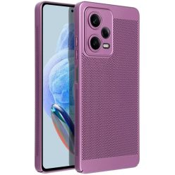   Xiaomi Redmi Note 13 4G, Műanyag hátlap védőtok, légáteresztő, lyukacsos minta, Breezy, lila