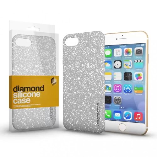 Szilikon tok (Diamond) Ezüst Apple Iphone 14 készülékhez